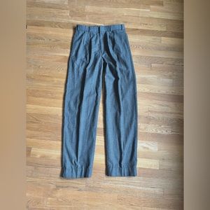 VINTAGE PLAID HOUNDSTOOTH TAILORED WOMENS GREY BLACK PLEATED PANTS 6 8